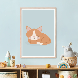 Förhandsvisning av Posters: Orange katt sover