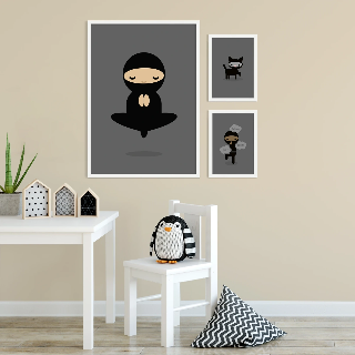Förhandsvisning av Posters: Ninja smygande - grå
