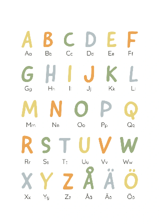 Alfabet i glada färger