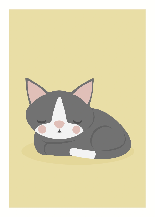 Förhandsvisning av Posters: Grå katt sover