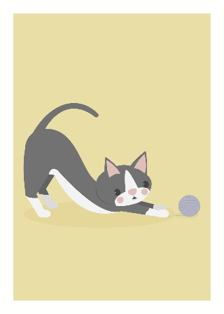 Förhandsvisning av Posters: Grå katt leker