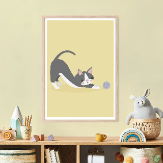 Förhandsvisning av Posters: Grå katt leker