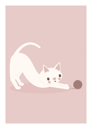 Förhandsvisning av Posters: Vit katt leker