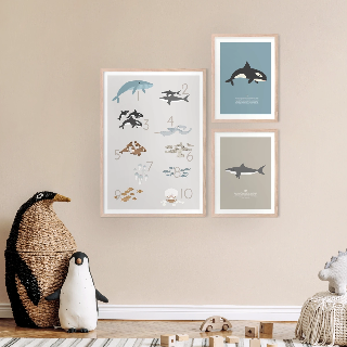 Förhandsvisning av Posters: Siffror och havsdjur