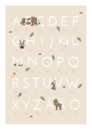Alfabet med skogsdjur