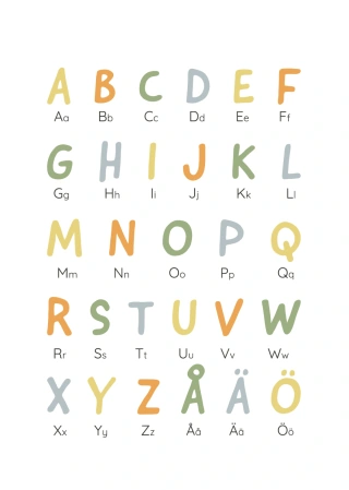 Alfabet i glada färger