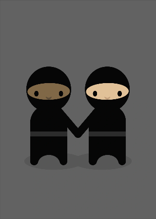 Förhandsvisning av Posters: Ninja vänner - grå