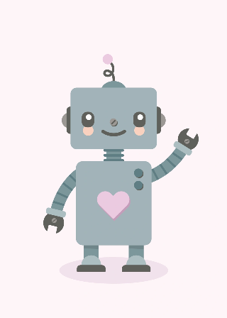 Robot stående hjärta