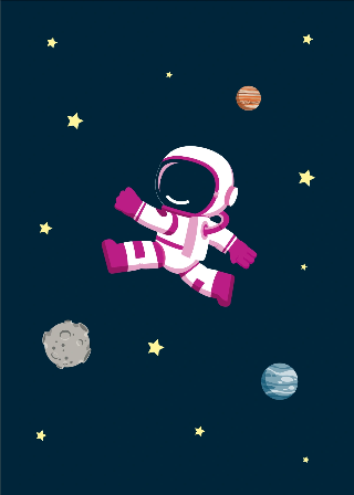 Förhandsvisning av Posters: Rosa astronaut