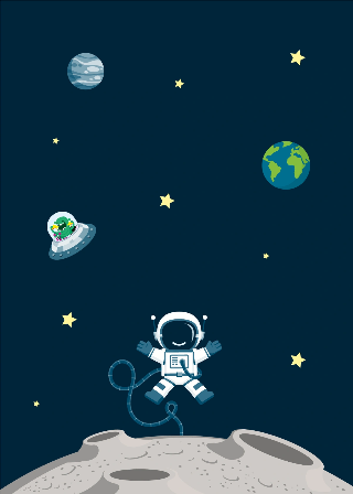 Förhandsvisning av Posters: Astronaut på planet